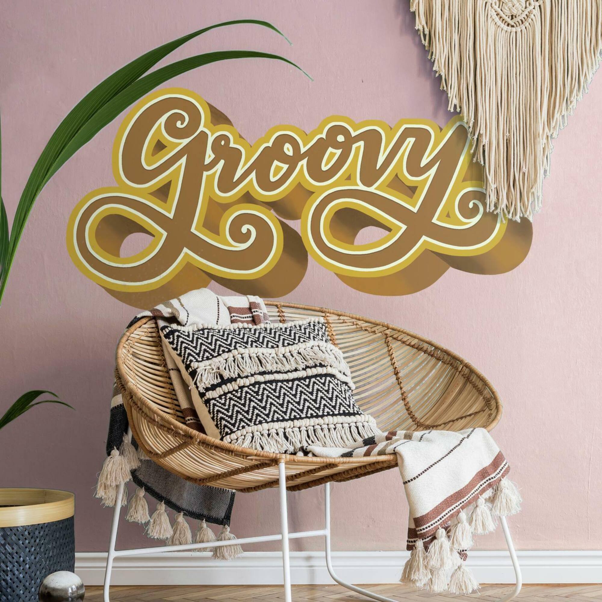 RoomMates Groovy Retro Peel & Stick Giant Wall Decal